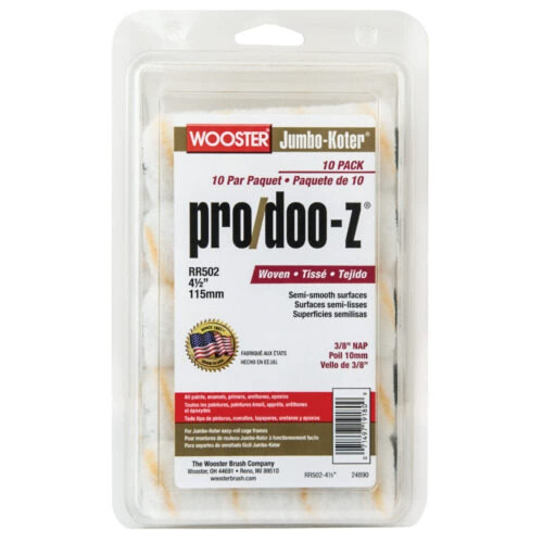 Jumbo-Koter Wooster RR502 4,5 polegadas Pro/Doo-Z 3/8 polegadas Nap - Pacote com 10 (3/8 polegadas Nap)