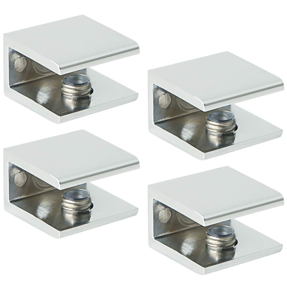 Sayayo Glass Shelf Brackets Glass Clamp For 6-12 Mm Wood/Glass Glass Railing Stainless Steel Polished Chrome 4Pcs 619660887632