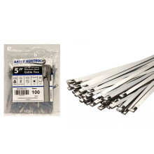 Kable Kontrol metalen kabelbinders 5 inch 100 stuks 200 lbs treksterkte zelfsluitende multifunctionele 304 roestvrij staal zware kabelbinders ideaal