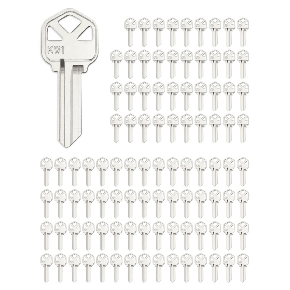 Qwork Blank Key Blanks Pack Of 100 Copper Structures Key Compatible With (Kw1) Kwikset Ks1/Kwi-1 Keyblank 795973816511