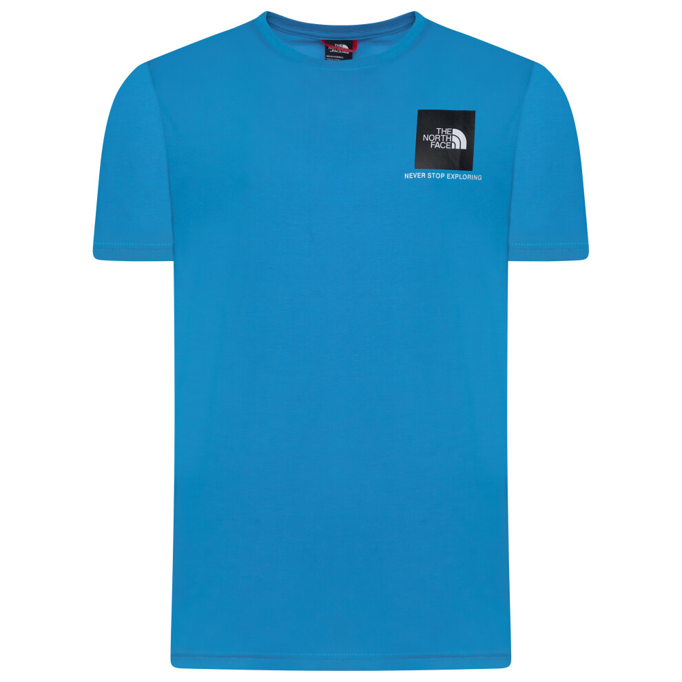 (Blue, Small) The North Face Mens Small Box Logo T-Shirts