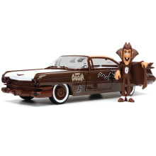 Jada 1959 Cadillac Coupe DeVille, Braun und Wei mit Grafiken und Count Chocula, Druckgussfigur, Hollywood Rides Series, 1/24, Druckguss-Modellauto