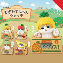Playful Fruit Cat Box Models With Pineapple Melon Banana Apple Figurines In Colors Assorted