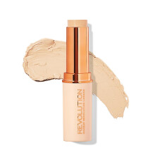 Makeup Revolution Fast Base Stick Foundation, Kontur & Highlight, makellose Haut & mattes Finish, F2, f   r helle Hautt   ne mit gelbem Unterton, veg