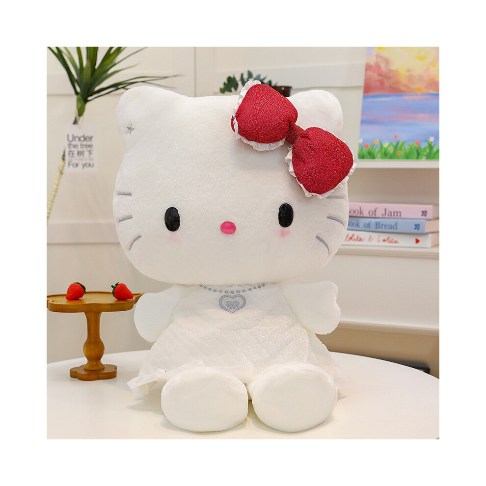 (, 30Cm) Kitty Hello Wear Dress Plush Toy Cartoon Stuffed Animal Gift Decoration Doll White