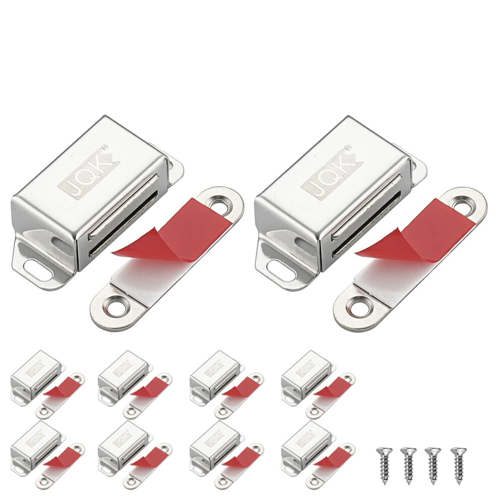 Jqk Magnetic Cabinet Door Catch Stainless Steel Closet Catches 10 Pack With Strong Magnetic Furniture Latch 30 Lbs Cc101-P10 665059512388