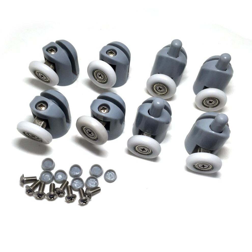 8 Pcs Shower Door Rollers/Runners/Wheels/Pulleys 25Mm Diameter Bathroom Replacement Parts 729680031363
