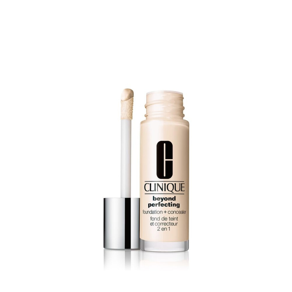Clinique Beyond Perfecting Liquid Lightweight Full Coverage Foundation + Concealer For Dry Combination to Oily Skin Types  Shell  1 Fl Oz
