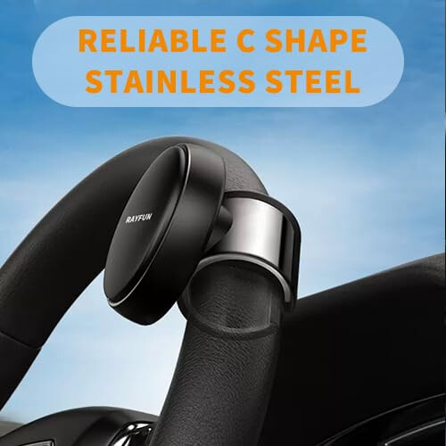 Rayfun No Tool Required Easy Set Up Silicone Steering Wheel Spinners for Automobiles 1