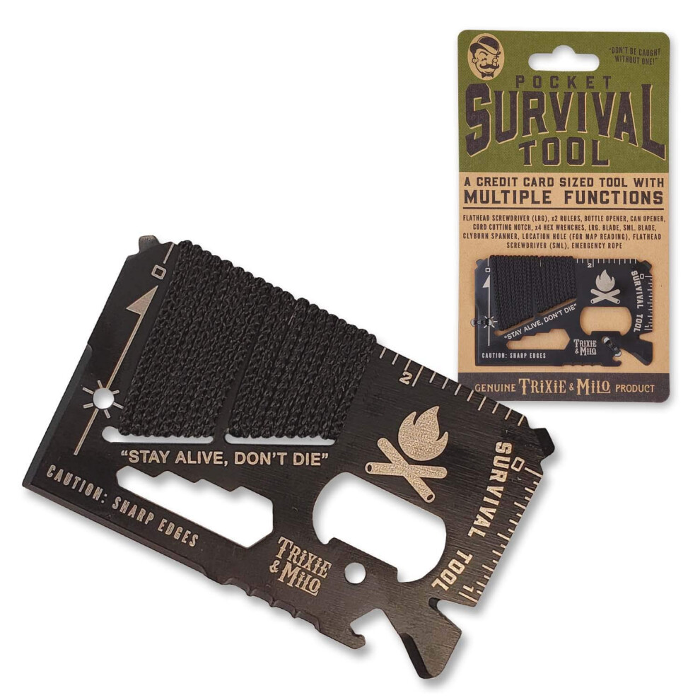 Trixie & Milo Pocket Survival Tool - Camping Accessories  Survival Tool  Wallet Tool  Credit Card Tool  Pocket Tool Set  Unique Gifts for Men  Pocket
