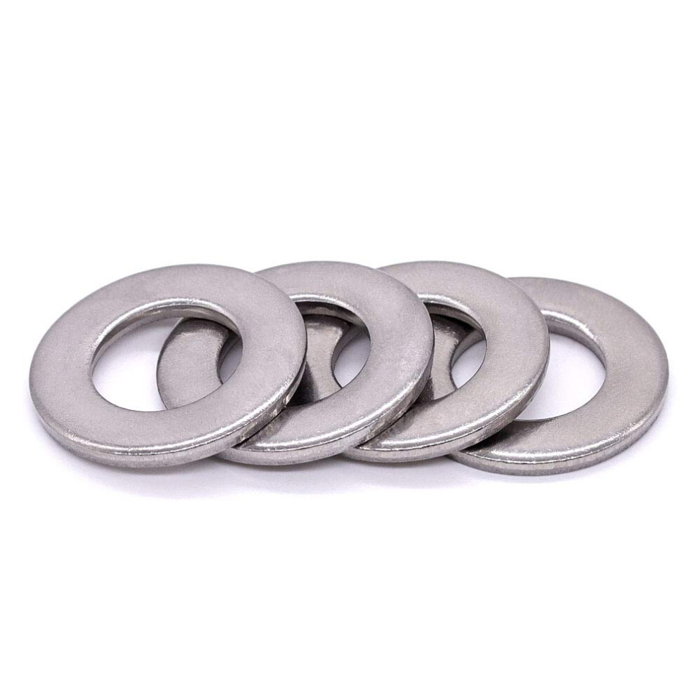 3/8"""" Stainless Steel Flat Washer (0.38"""" ID  0.88"""" OD)  304 Stainless Steel 18-8  Bright Finish  Pack of 100-image-OPC-PGTD8DT-NEW