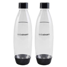 SodaStream 1L confezione doppia, bottiglia sottile lavabile in lavastoviglie (nero)