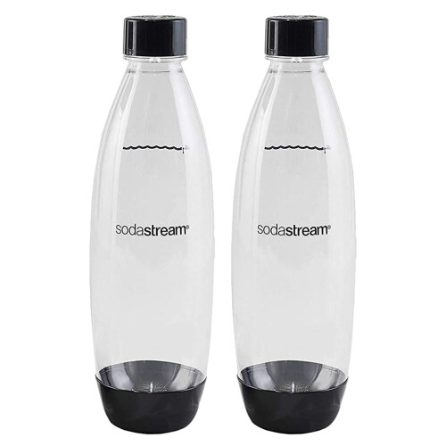SodaStream SodaStream 1L Twin Pack Elewasher Safe Slim Bottle (sort)