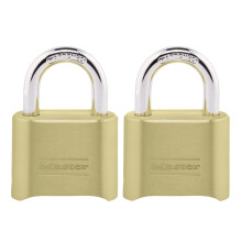 Master Lock Messing Combinatieslot, Poortslot voor Buitenschut of Schuur, Aanpasbaar Combinatieslot met 2-inch Breed Lichaam