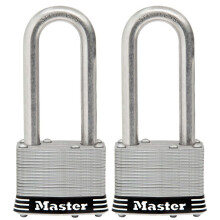Master Lock 5SSTLJ Stainless Steel Outdoor Padlock with Key  2 Pack Keyed-Alike  Silver