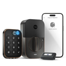 Cerradura Yale Security Assure de dos toques, de bronce aceitado, con entrada inteligente sin llave y teclado t   ctil conectado Z-Wave (ZW3) para