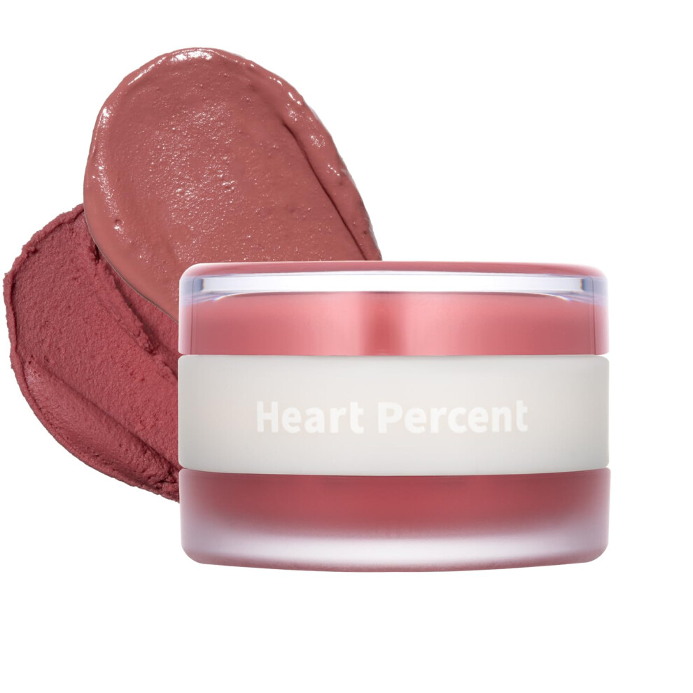 Hjerteprocent Coral Heart Percent Dote On Mood Custom Lip & Cheek Matte (Fog Pot) + Glow (Shine Balm) Dual Type Multi-Use Blush & Lip Tint [#02. Healthy ]