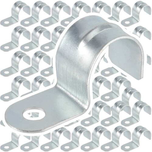 25 Morsetti Per Tubi Da 1 Pollice (25mm) A Forma Di U - Fascette Portatubo In PVC Bianco Per Fissaggio E Organizzazione