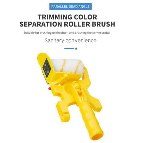 Paint Edger Roller Brush Multifunctional Hand-held Clean-Cut Paint Edger Roller Brush Portable Tool Kit Rexroth Pole Mountable Paint Edger with 2