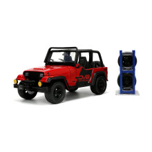 Jada Toys Just Trucks 1:24 1992 Jeep Wrangler Die-cast Car Red/Black with Tire Rack Toys for Kids and Adults