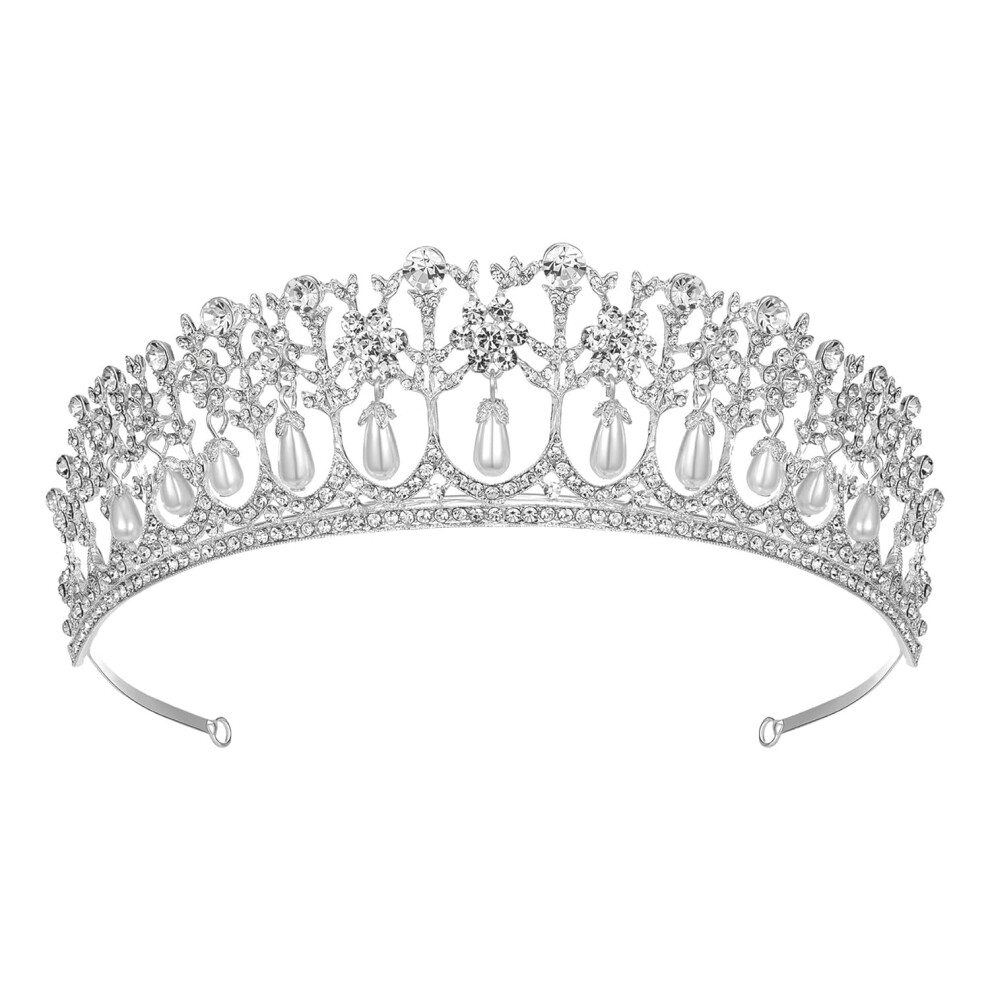 Prinzessin Perle Sterreichischen Kristall Strass Haar Tiara Krone Hochzeit Abschlussball T11895-image