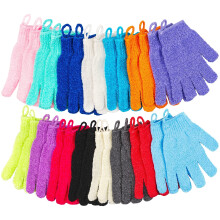 30 Pcs Exfoliating Gloves for Shower 15 Colors Body Exfoliator Glove with Hanging Loop Scrub Exfoliate Glove Mitt Bath Face Spa Hand Scrubber W