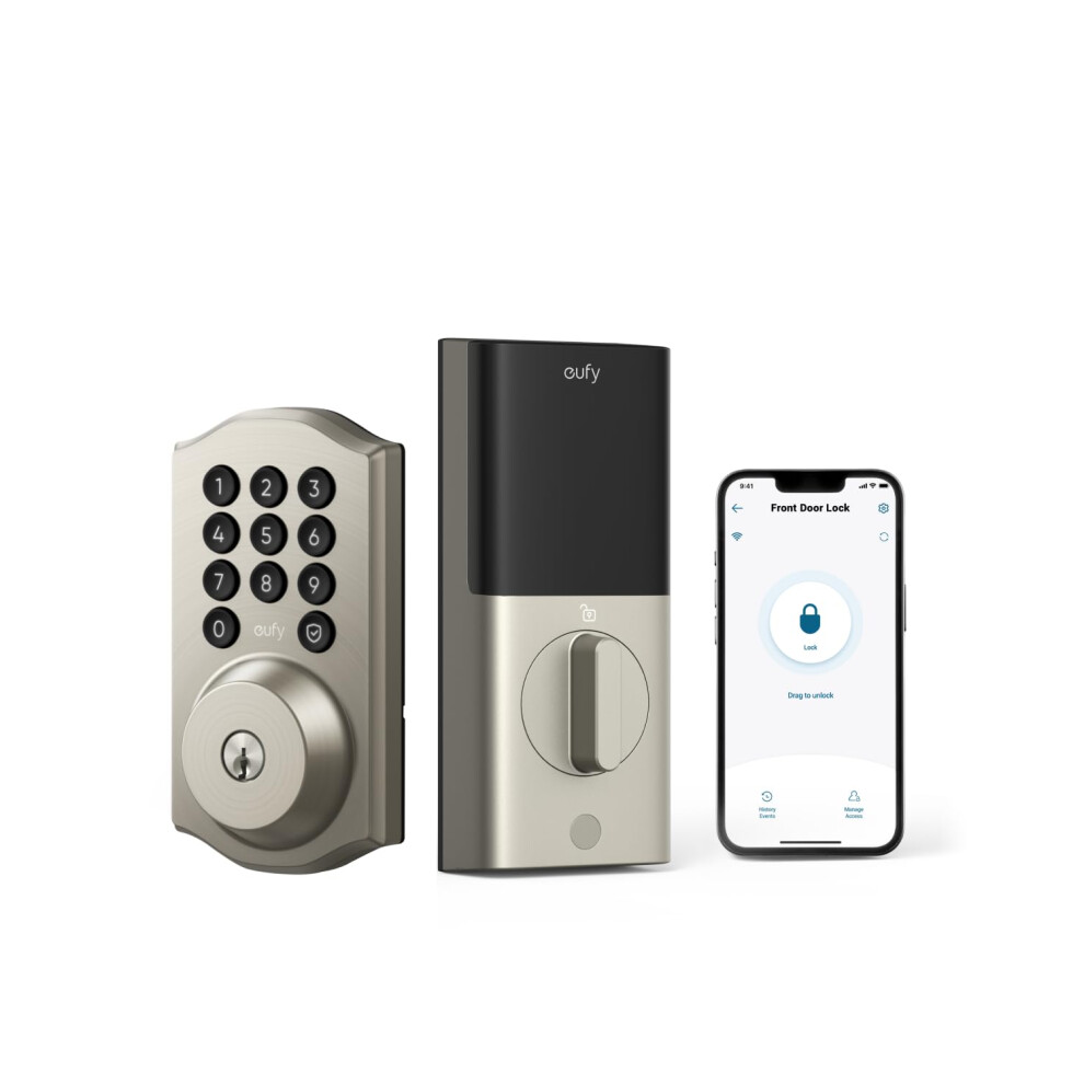 eufy Smart Lock C30  Keyless Entry Door Lock  Built-in WiFi Deadbolt  Smart Door Lock for Front Door  No Bridge Required  Easy Installation  App Remot