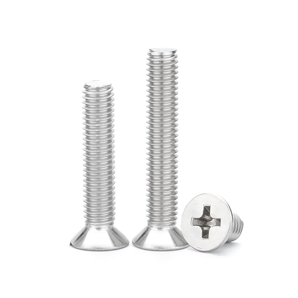 Vis M Taux T Te Plate 5/16-18 X 2-1/2'' (Paquet De 10) Phillips, Acier Inoxydable 304, Finition Brillante 18-8, Filetage Enti Rement Usin-image