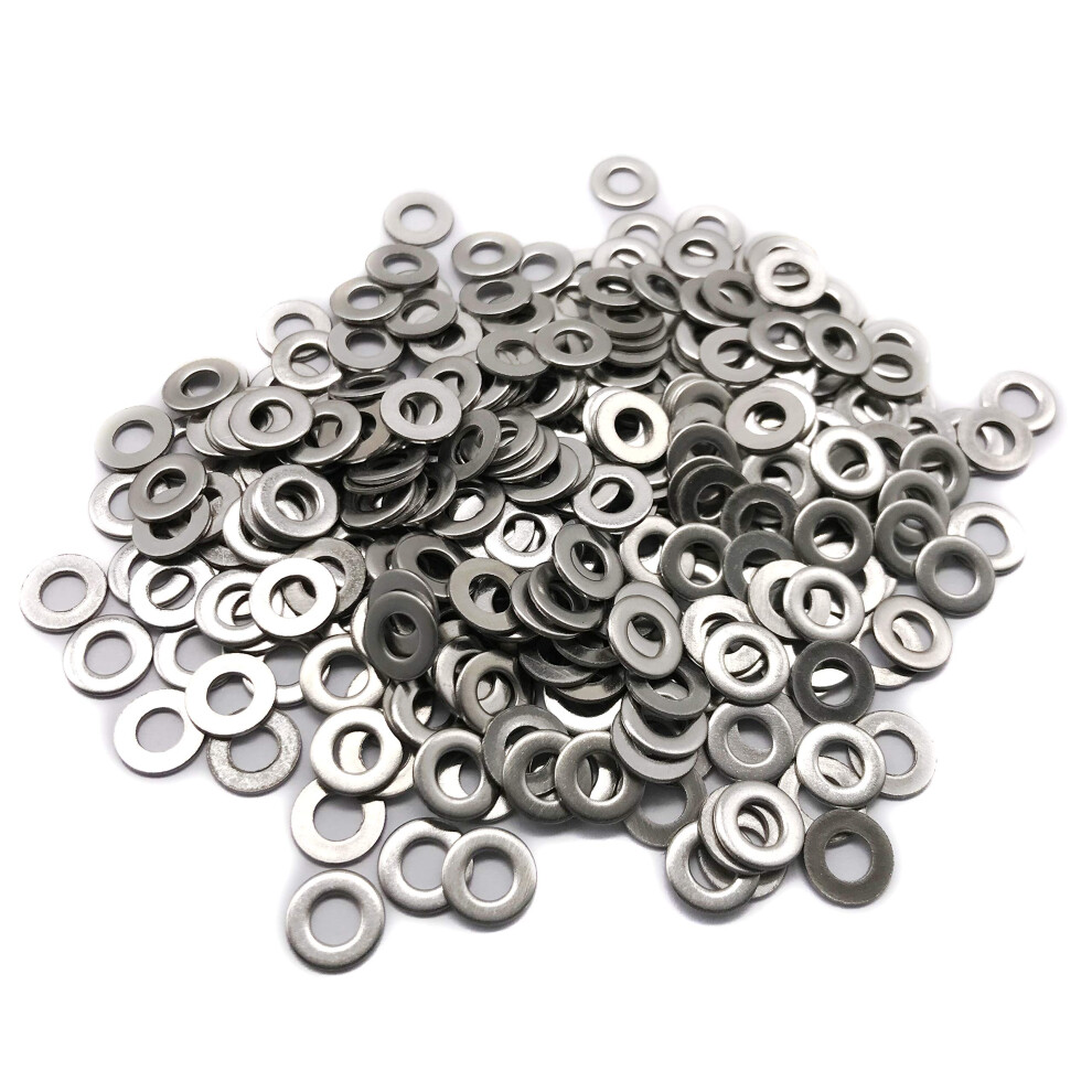 M4 Flat Washer 304 Stainless Steel 4Mm Id 9Mm Od 0.8Mm Thickness Plain Finish For Bolt And Screw (Pack Of 300) 8414753505644