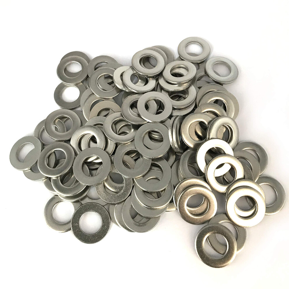 M10 Flat Washer 304 Stainless Steel 10Mm Id 20Mm Od 2Mm Thickness Plain Finish For Bolt And Screw (Pack Of 100) 8414753505682