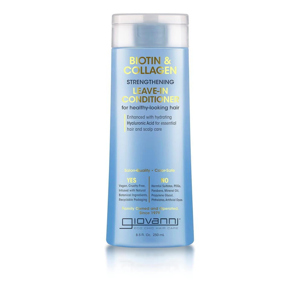 Giovanni Biotin & Collagen Leave-In Conditioner - Strengthening Vegan Cruelty-Free Infused With Natural Botanical Ingredients Salon-Quality