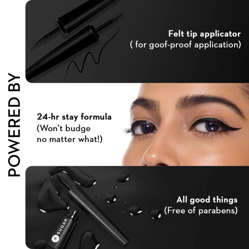 SUGAR Cosmetics Gloss Boss 24HR Eyeliner01 Back In Black (Black) Long lasting  24hr Coverage 2