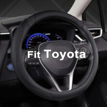 West Llama Customized Auto Car Steering Wheel Cover for Toyota Tacoma 4Runner Tundra Sequoia 15.5-16 inch (Black-Large Size)