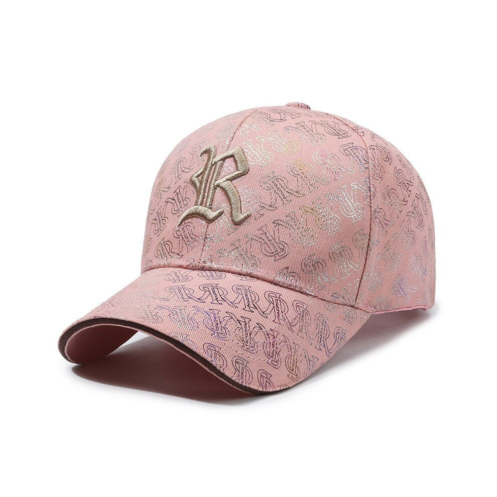(Pink) Embroidery Letter R Cotton Baseball Cap Adjustable Breathable Gift Peaked Caps-image-OPC-PGTDFDD-NEW