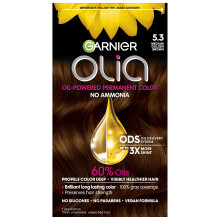 Garnier Olia Χρώμα Μαλλιών Χωρίς Αμμωνία, 5.3 Μεσαίο Χρυσό Καφέ, 2 Τεμάχια