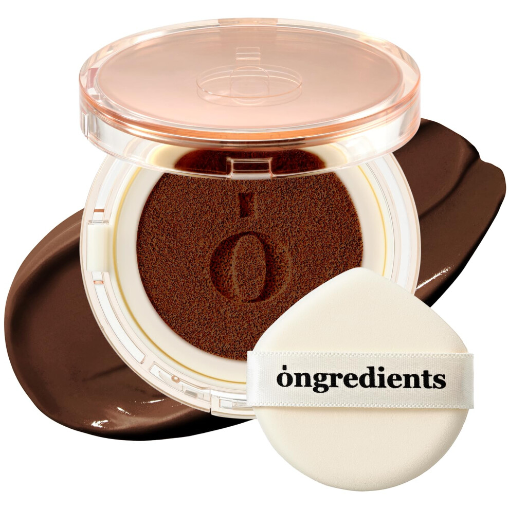 Ongredients Skin Barrier Glow Cover Cushion All-Day Coverage Glow Finish Lightweight Skincare-Like Texture Non-Cakey Makeup Korean Cushion Foundation (#51N