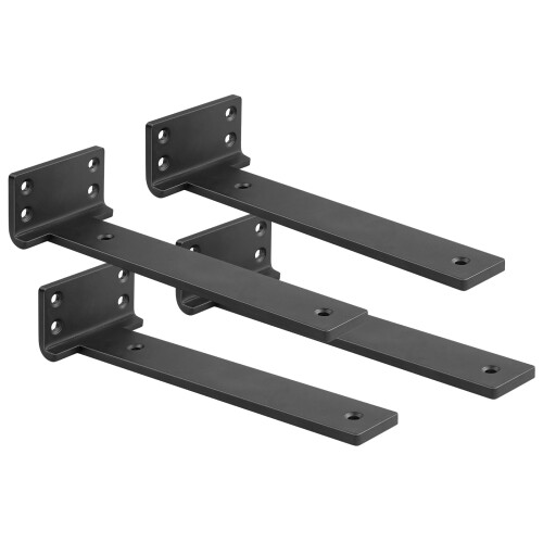 Zwevende plankbeugel 6 inch 4-pack L Beugels voor planken Zwarte
