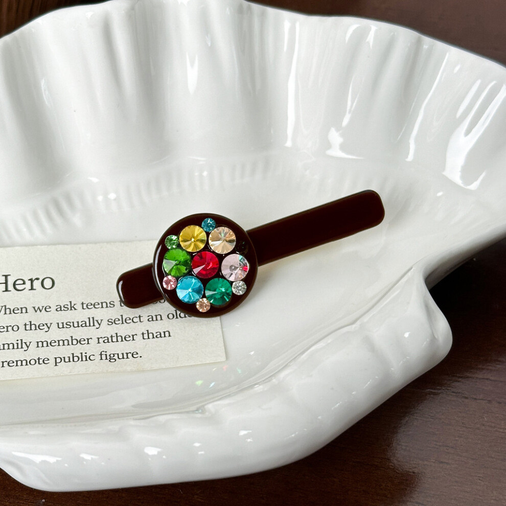 (Dark Brown 6.4cm) Premium Rhinestone Quality Duckbill Hair Clip In White Black Red Coffee And Dark-image-OPC-PGTDGKX-NEW