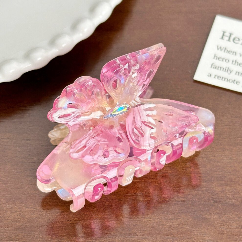 (Bright Pink) Artisanal Beautiful Butterfly Hair Clutch For Trendy Womens Hair And Styling Fashion-image-OPC-PGTDH7C-NEW