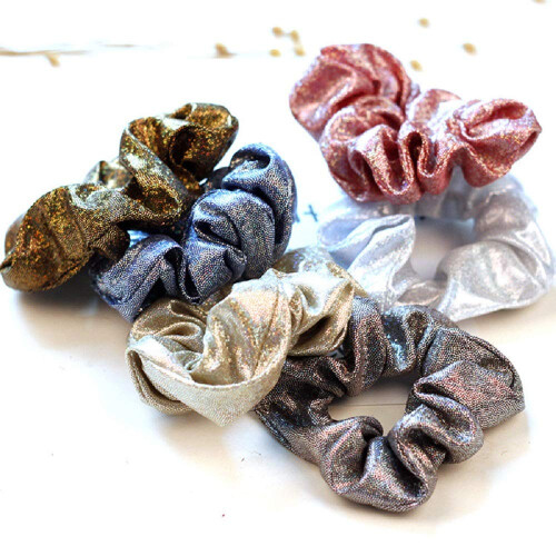 6pcs Elastici per Capelli Metallici Lucidi, Accessori per Capelli per Donne e Ragazze 2