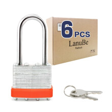 LanuBe Lock Laminlt kulcsos lakat (1-9/16"""" 40mm) kulcsos Egyformn zrak Hossz bilincs jellssel narancssrga muanyag karika 6 db-os csomag