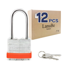 LanuBe Lock Laminlt kulcsos lakat (1-9/16"""" 40mm) kulcsos Egyformn zrak Hossz bilincs jellssel narancssrga muanyag karika 12 db-os csomag