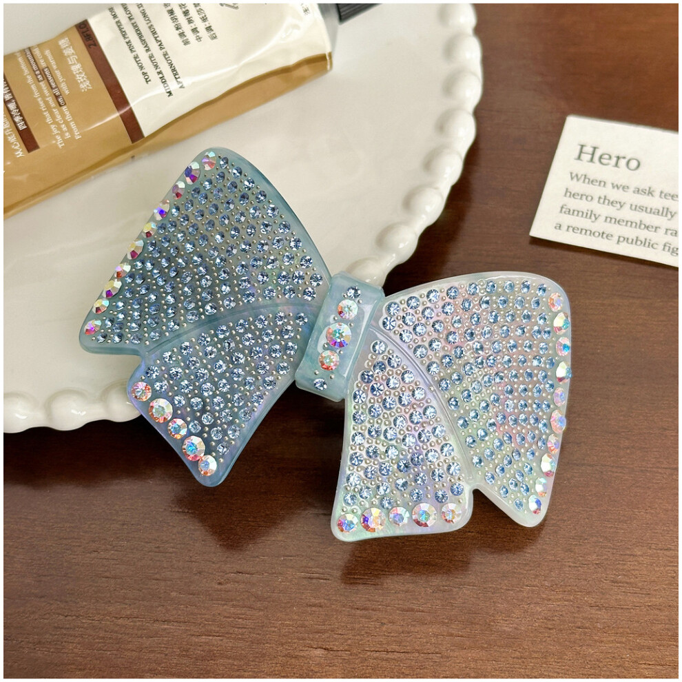(Blue10cm) Glamorous Butterfly Rhinestone Knot Hairpin Spring Clip Stylish Acetate For Headwear Women-image-OPC-PGTDHMH-NEW