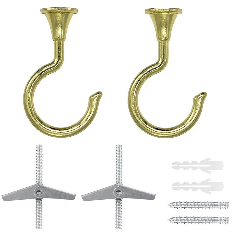Evsteluo Large Swag Hooks For Ceiling - Heavy Duty Hooks For Hanging Plants And Chandeliers Ideal For Cavity Wall Fixing And Ceiling Installation (2 616943808803