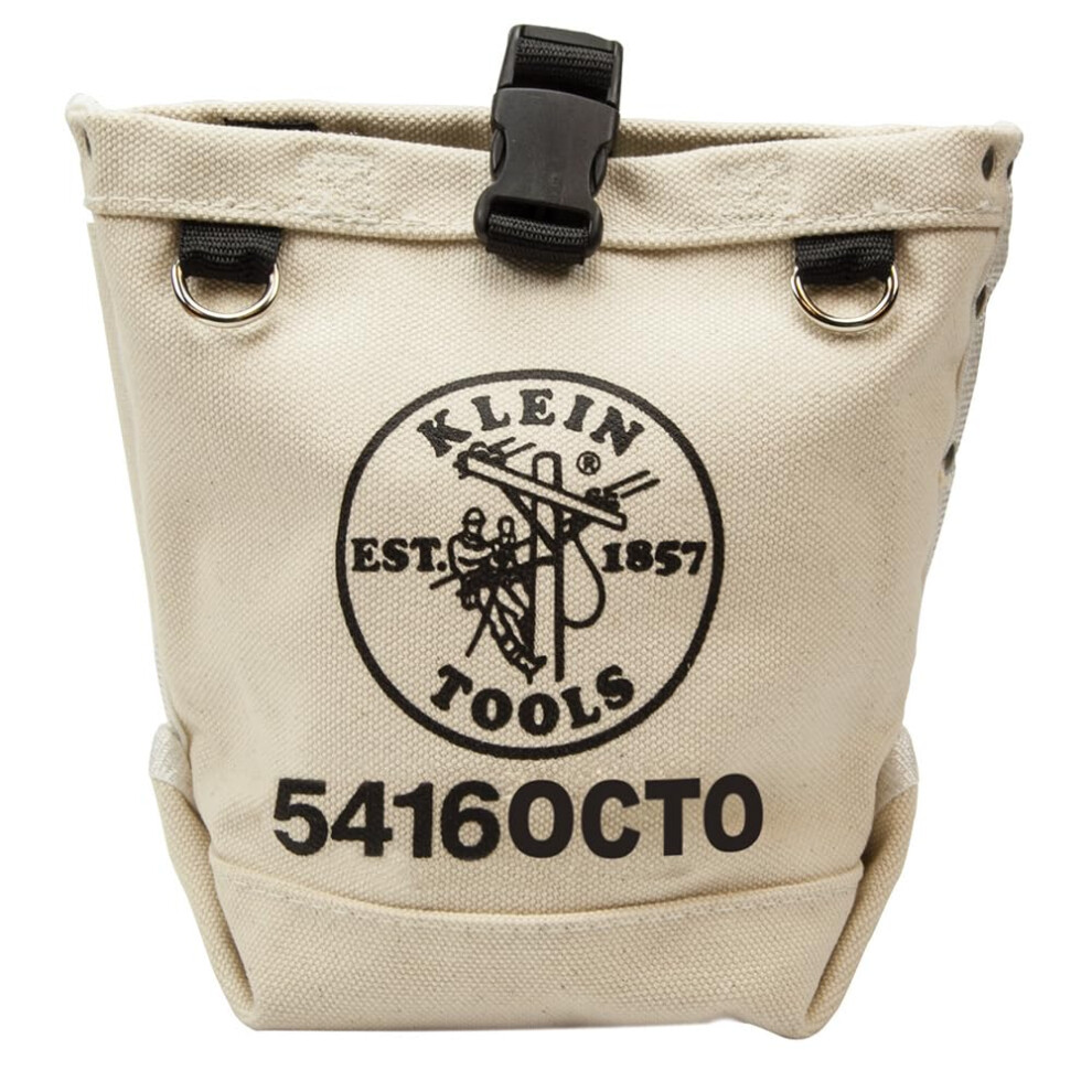 Klein Tools 5416OCTO Tool Bag  Bull-Pin and Bolt Pouch  No. 4 Canvas with Tunnel Connection  5 x 5 x 9-Inch