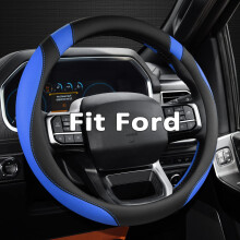 West Llama Aangepaste Auto Stuurhoes voor Ford F-150 F-250 F-350 Expeditie (Zwart + Blauw)