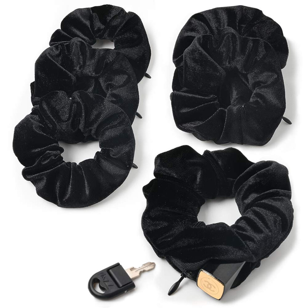 Ivyu Velvet Scrunchies Z Kieszonkowym Zamek Wlosw Dla Kobiet Duze Vsco Girl-image