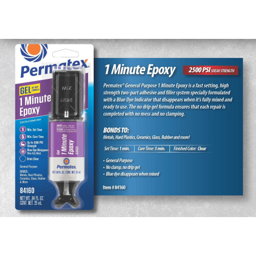 Permatex 84160 PermaPoxy 1 Λεπτό Γενικής Χρήσης Εποξική Ρητίνη, 0.84 oz, γκρι 2