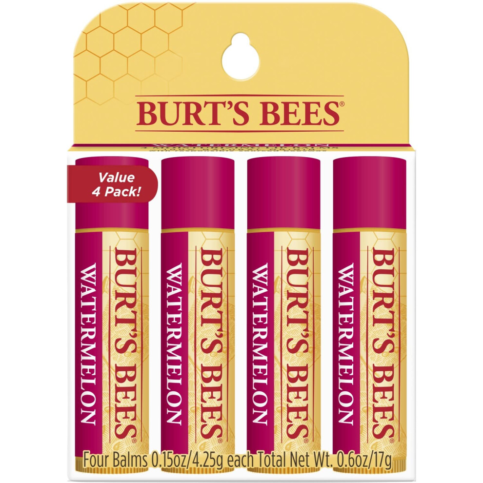 Burt's Bees 100% Natural Origin Moisturizing Lip Balm  Watermelon  4 Tubes