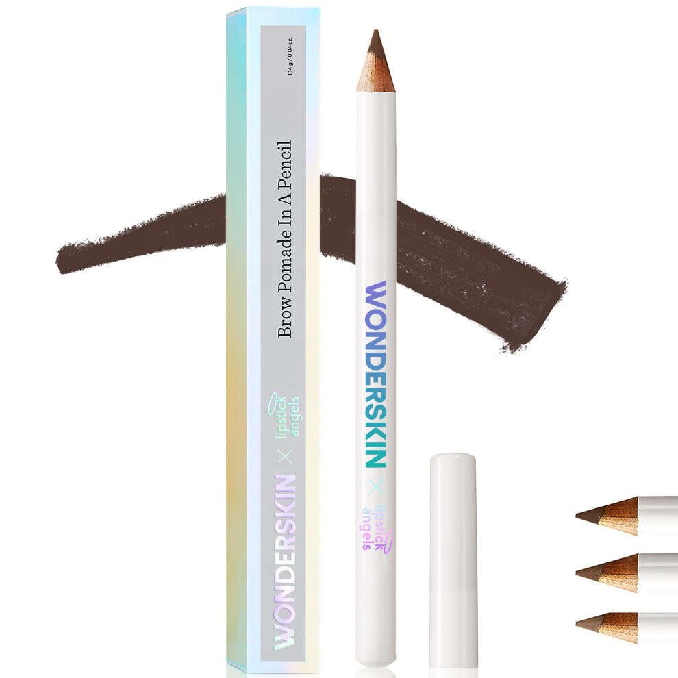Wonderskin Eyebrow Pencil - Sharpenable Brow Pencil For Natural Looking Brows Brown Eye Makeup Long Lasting Eyebrow Pomade (Dark Brunette)
